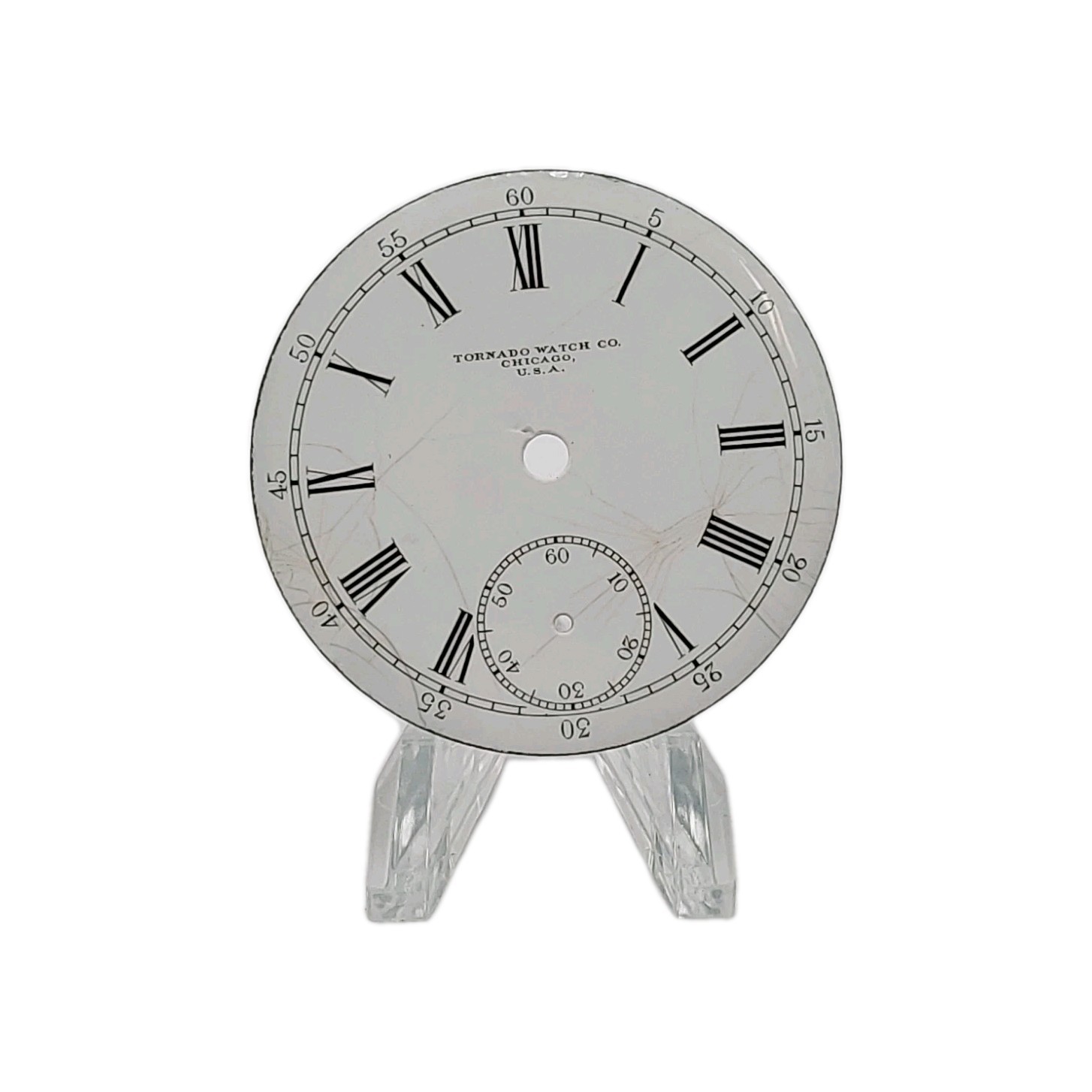 Tornado 45.4mm Chicago Enamel Pocket Watch Dial Only 559