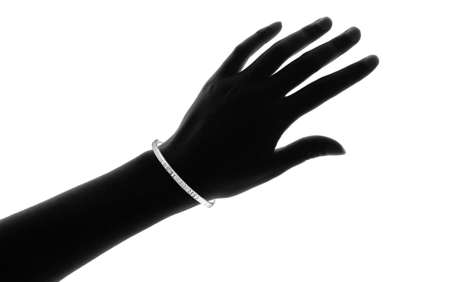 Italian Made 925 Sterling Silver Diamond Cut Adjustable Bangle Bolo Bracelet