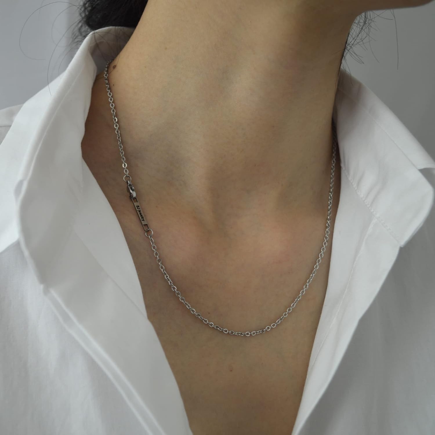 2MM Stainless Steel Cable Chain Necklace Thin Silver Men Women 16-30 Inch Dur…