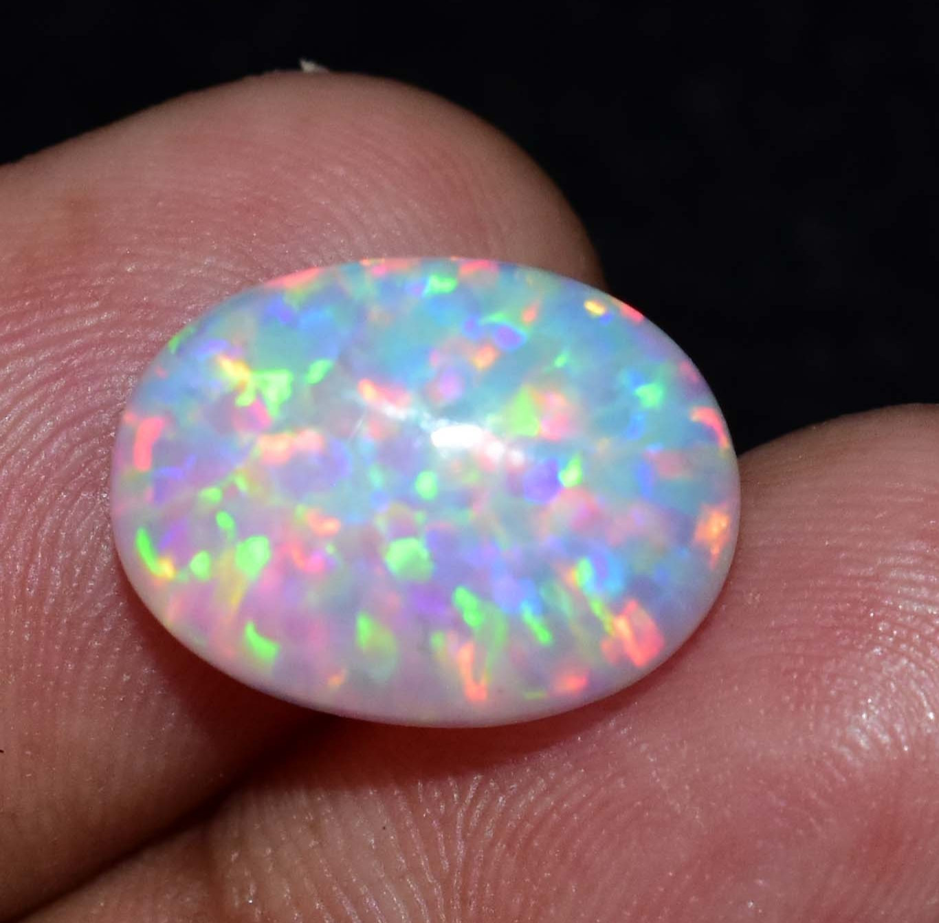 Natural Ethiopian Fire Opal 6.35 CT Certified Play Of Color 14 X 10 MM Gemstone