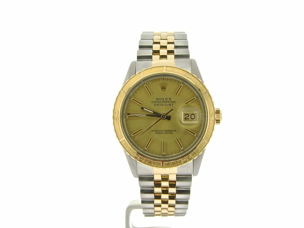 Rolex 2Tone 18k Gold/SS Datejust Thunderbird Turn-O-Graph Watch Champagne 16253