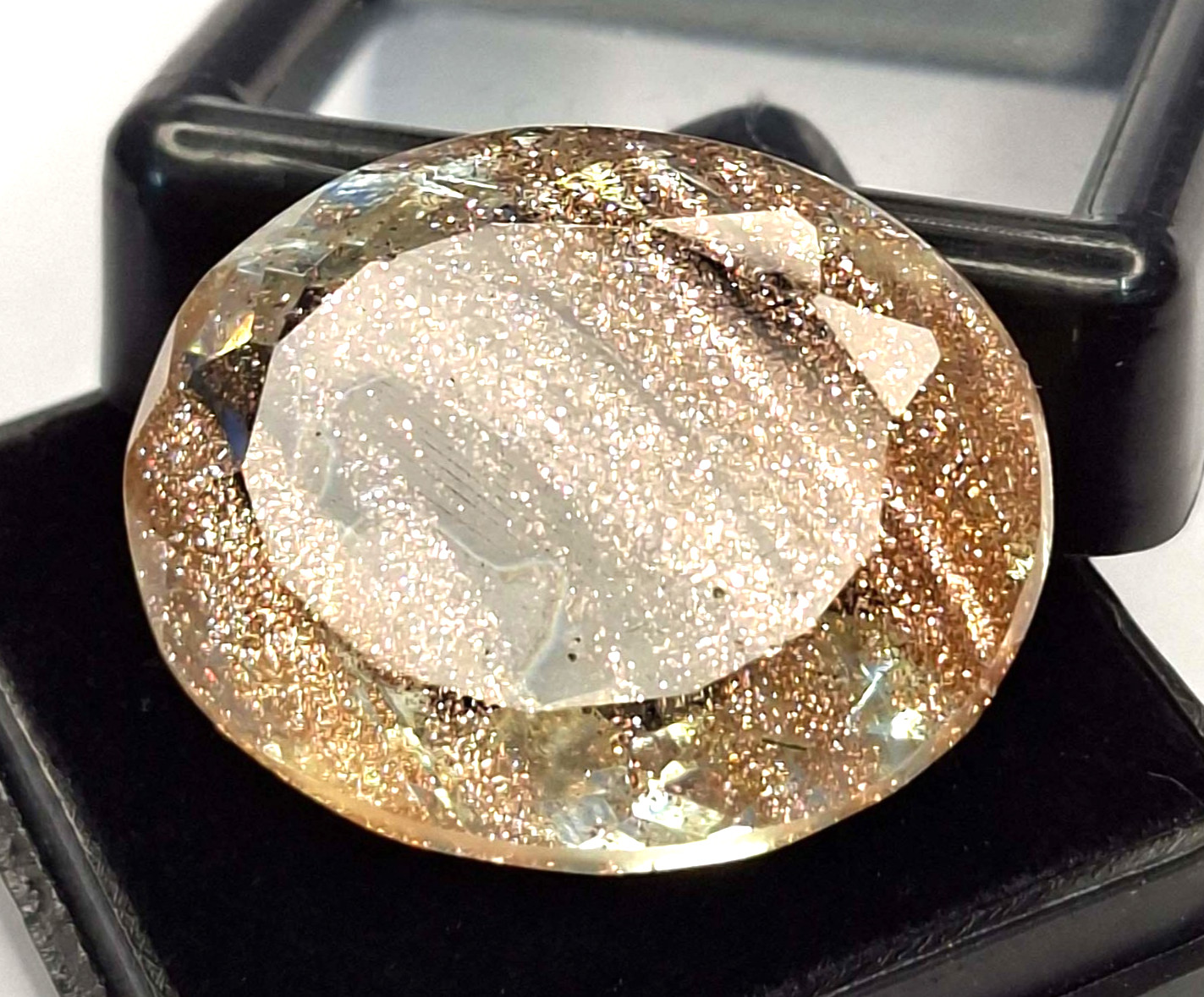 Natural Rutile Quartz Golden Oval Cut 31-33 Ct Certified Loose Gemstone RK806