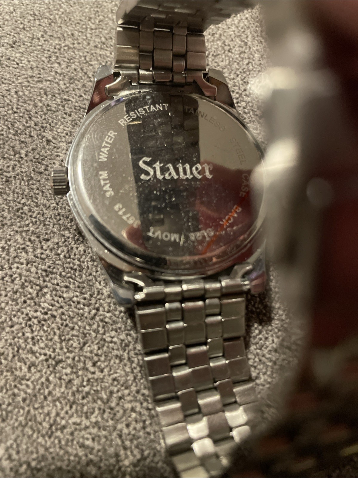 STAUER 35713 3ATM SL28 WATCH SILVER BLUE DIAL – Needs New Battery