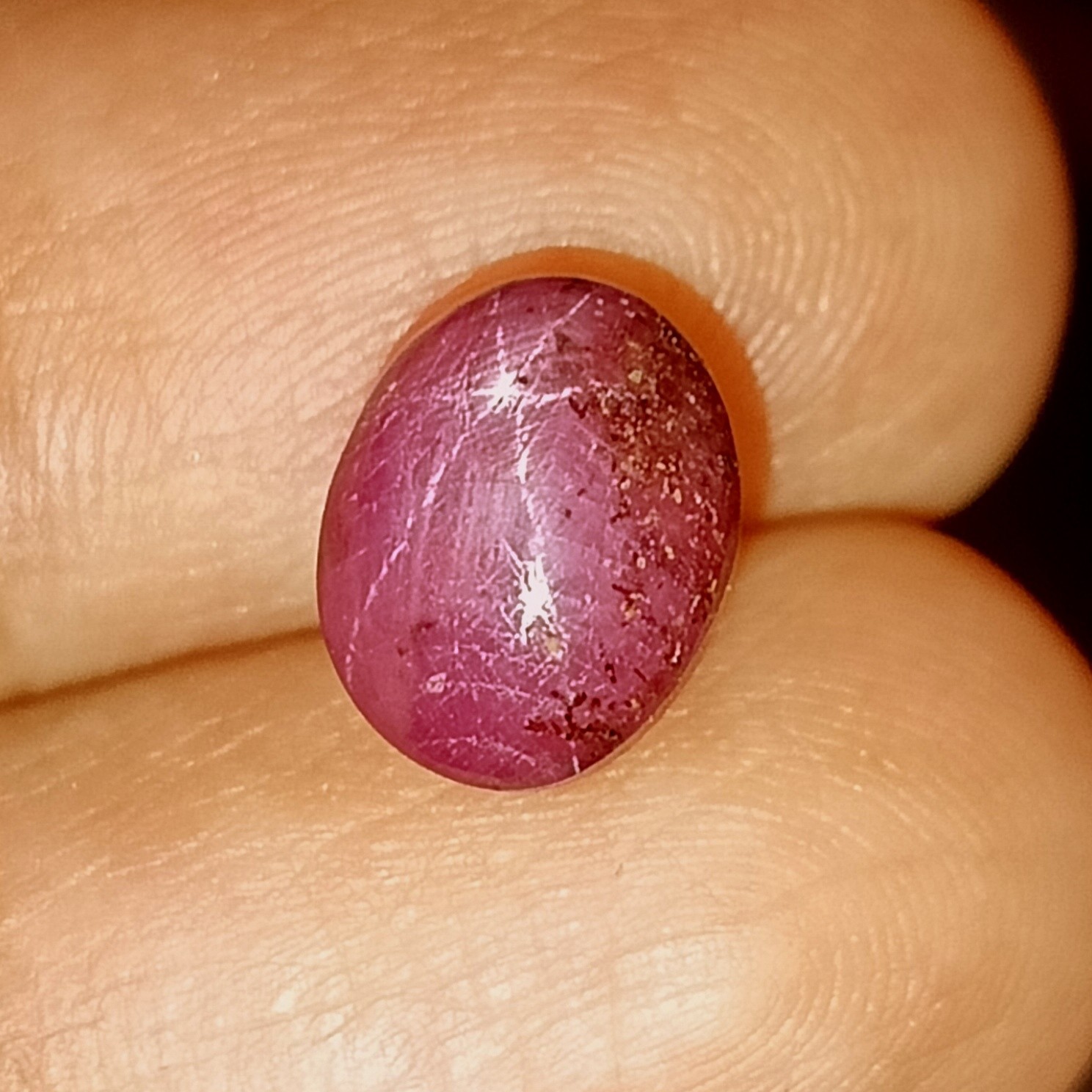 6.80 Carat Natural Unheated Star Ruby 6 rays Oval Cut Loose Gemstone 8.5X10.7 mm