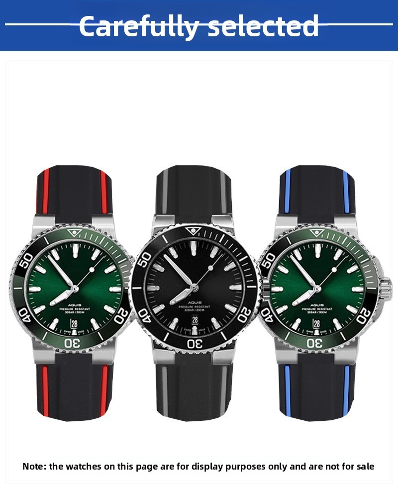 For Oris 7730 7740 AQUIS Convex Silicone Watch Straps Men’s Diving Band 24x12mm