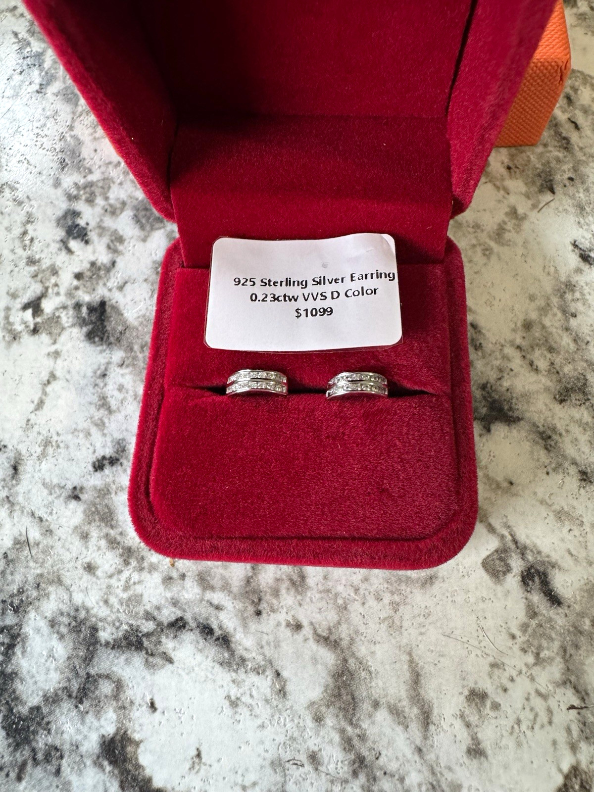 925 Sterling Silver Moissanite Hoop Earrings 0.23ctw VVS D GRA
