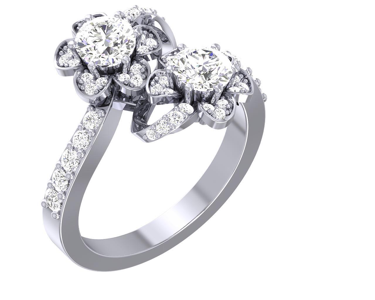 Forever Us 2 Stone Solitaire Diamond Ring For Women 1.50 Carat SI1 G 14K Gold