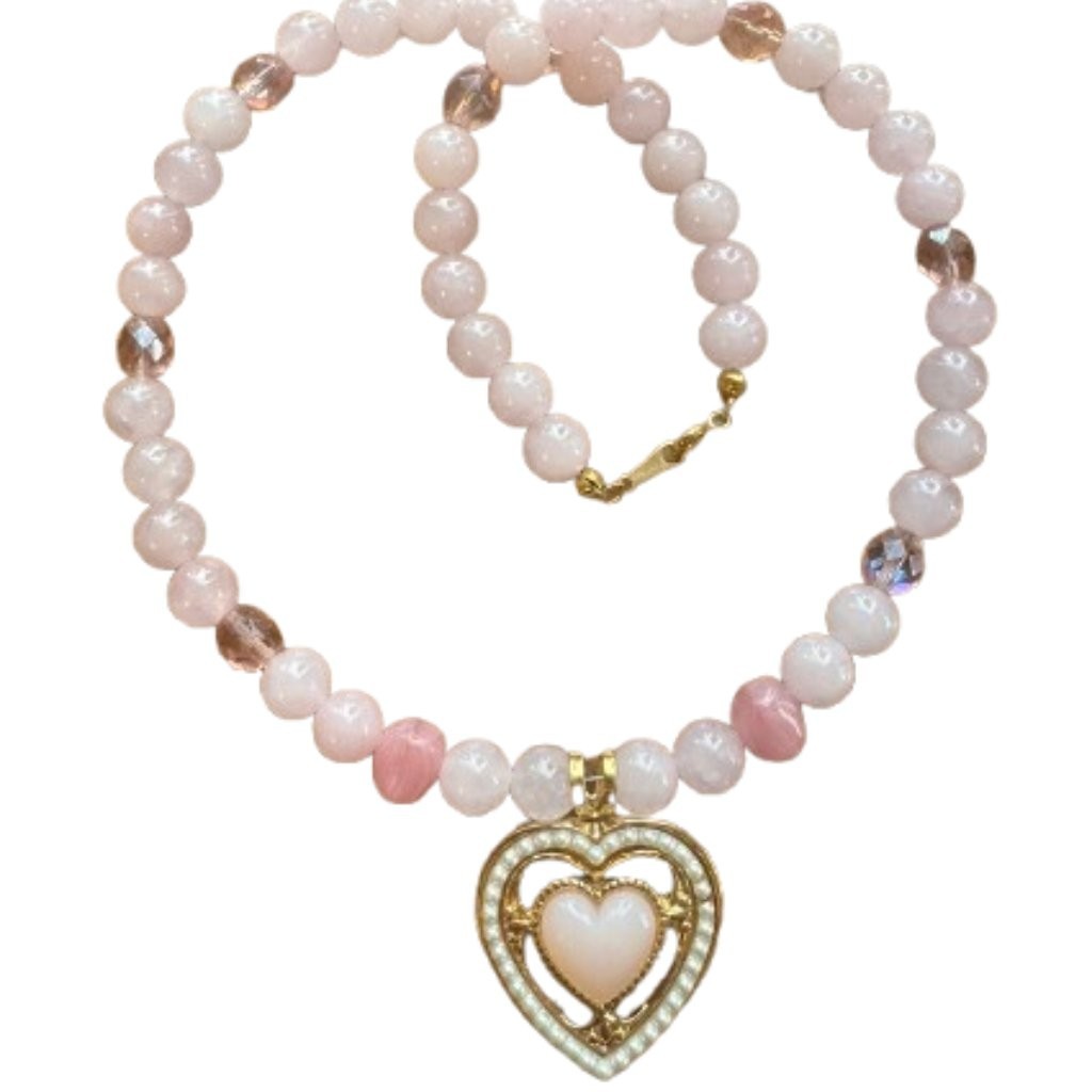 Hand-beaded necklace/bracelet set. “Heart I Beautiful!” NWT (WJW036)