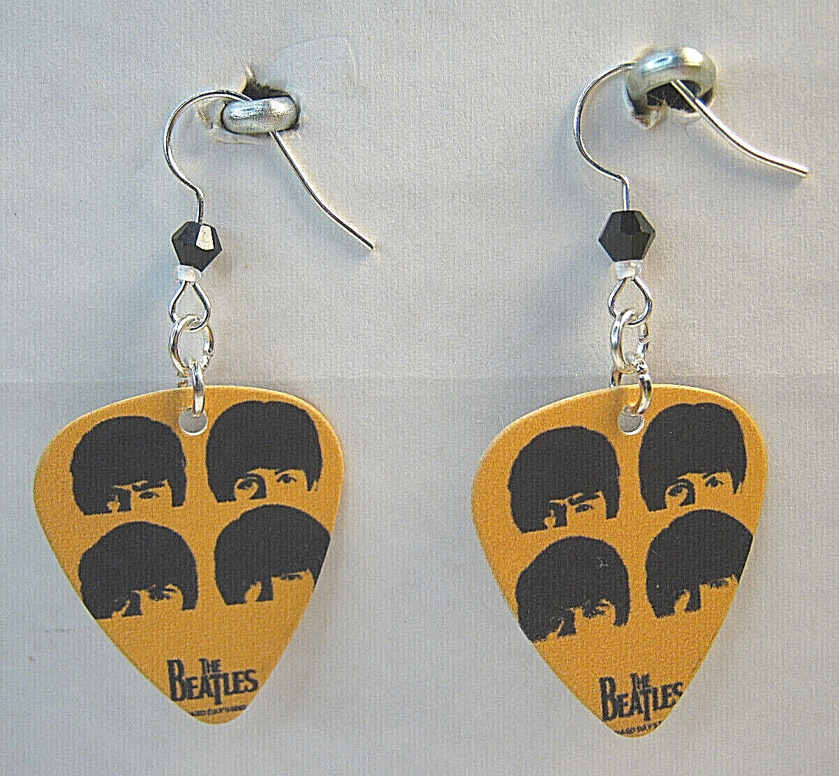 The Beatles “A Hard Day’s Night” Rock N’ Roll Beaded Guitar Pick Earrings