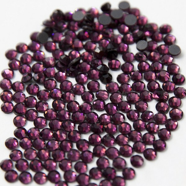 Hot-Fix Rhinestone 1440pcs Flatback Iron-On Beads Charming Amethyst ss10 3mm