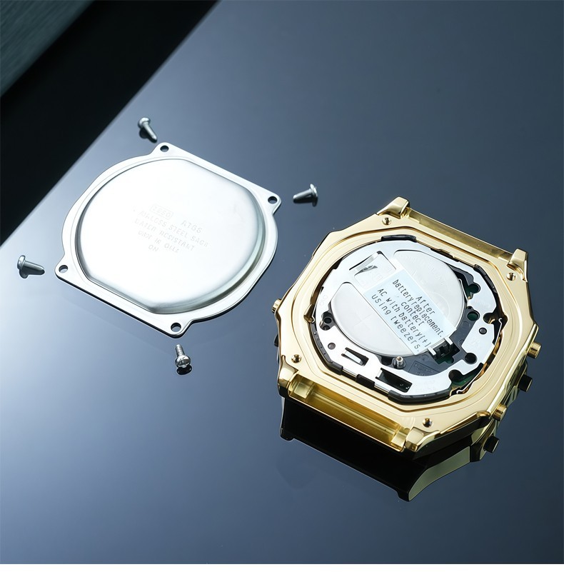 For Casio A-168WA Stainless Steel Watch Case Modified A168 Watchband Metal Case