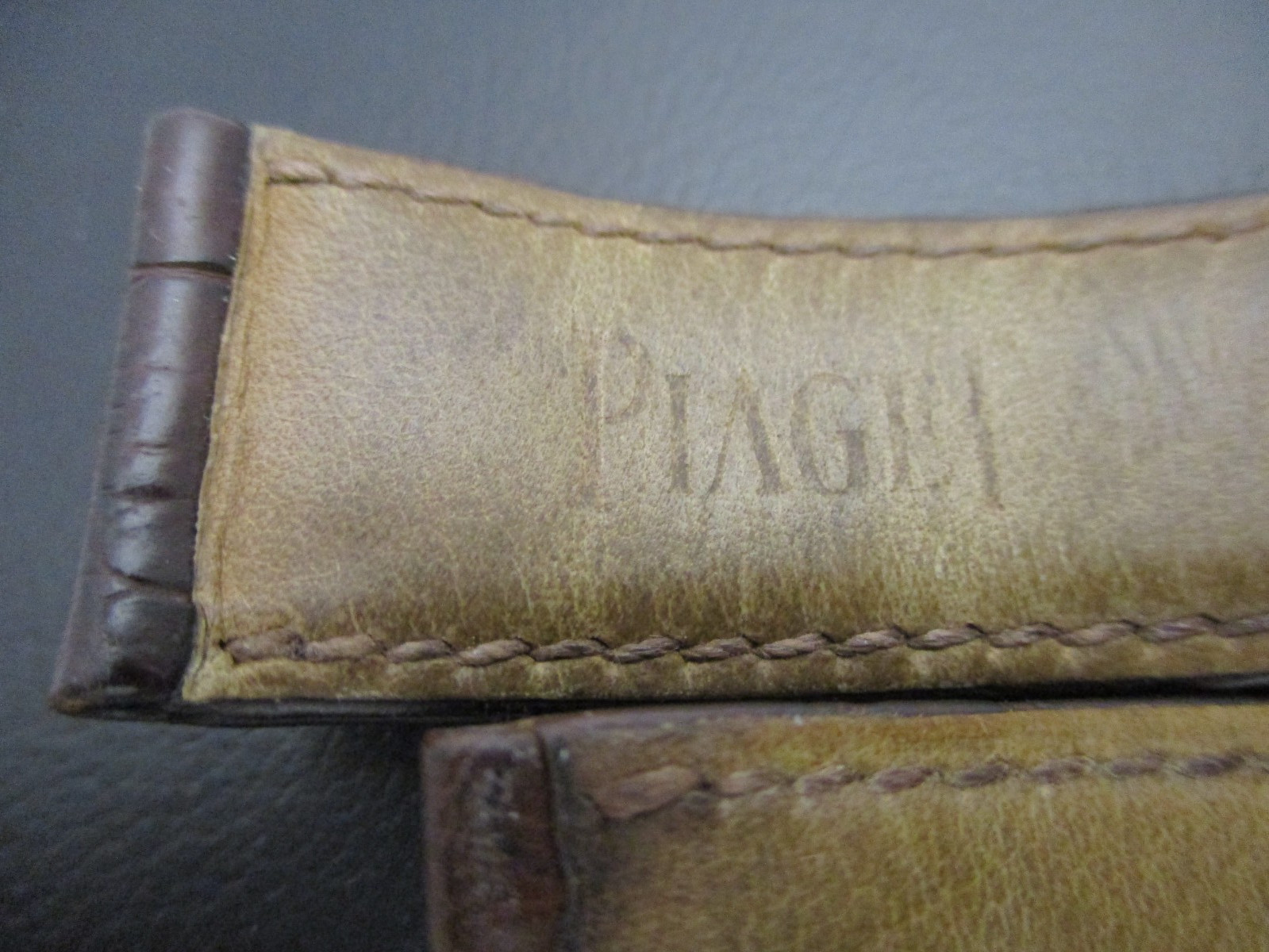 PIAGET 21mm x 18mm Brown Reptilian Leather Watch Band Straps 115mm & 85mm Long