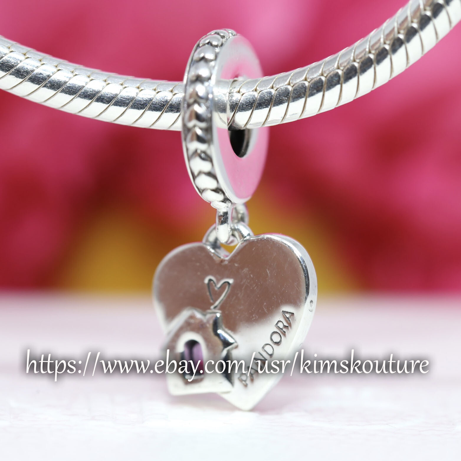 Authentic Sterling Silver LOVE MY HOME HEART Dangle Charm 799324C01