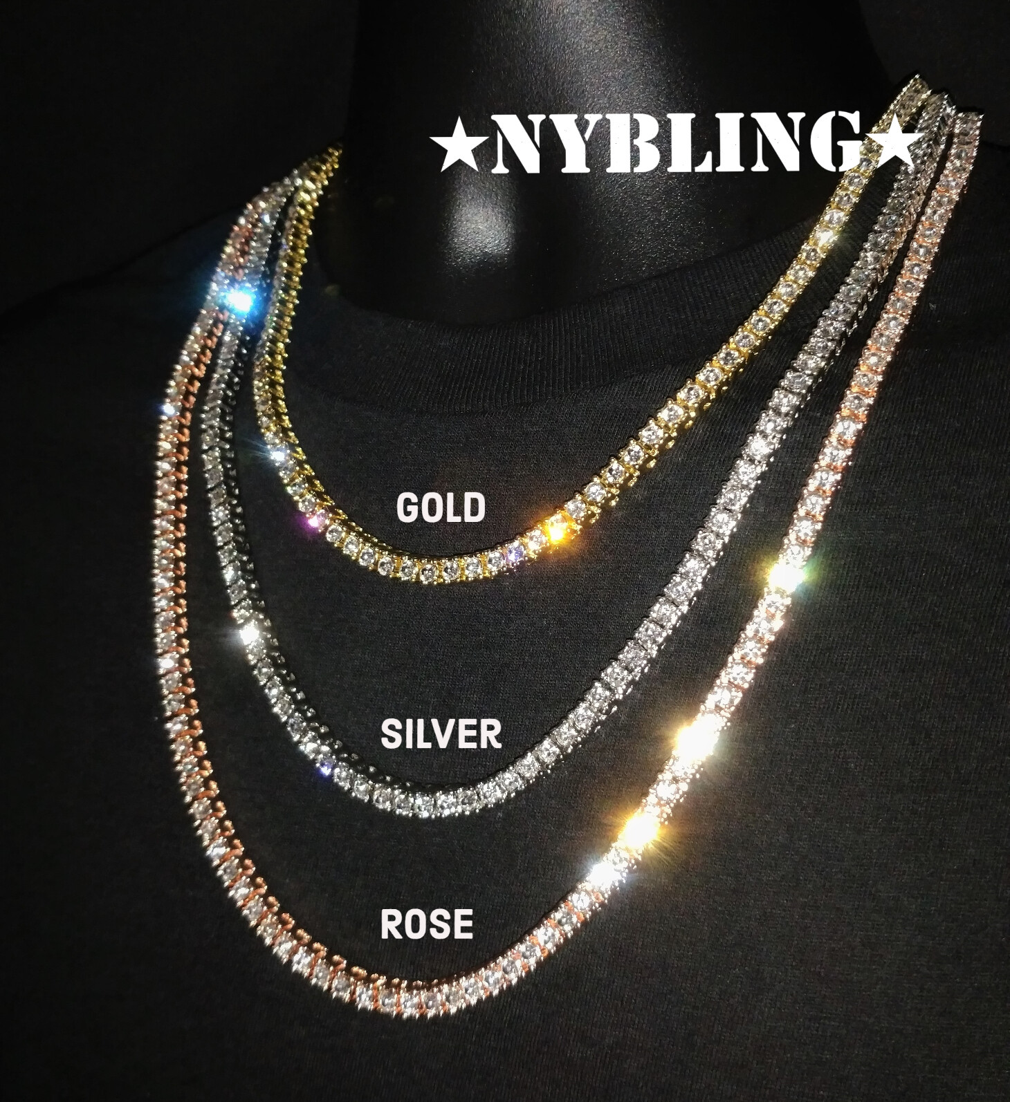 5MM Tennis Chain Choker Necklace 1 Row Gold Plated ICED Hip Hop CZ Jewelry
