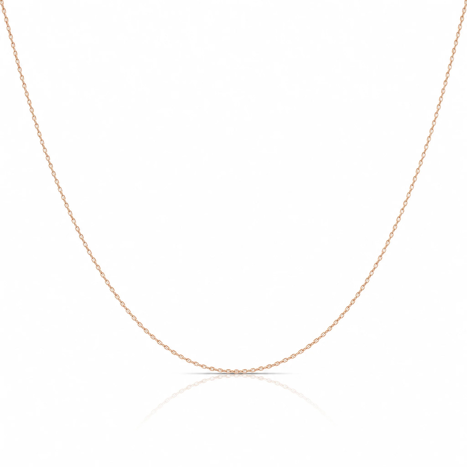 10K Rose Gold .6 Mm Carded Cable Rope Chain Necklace 16″-24″