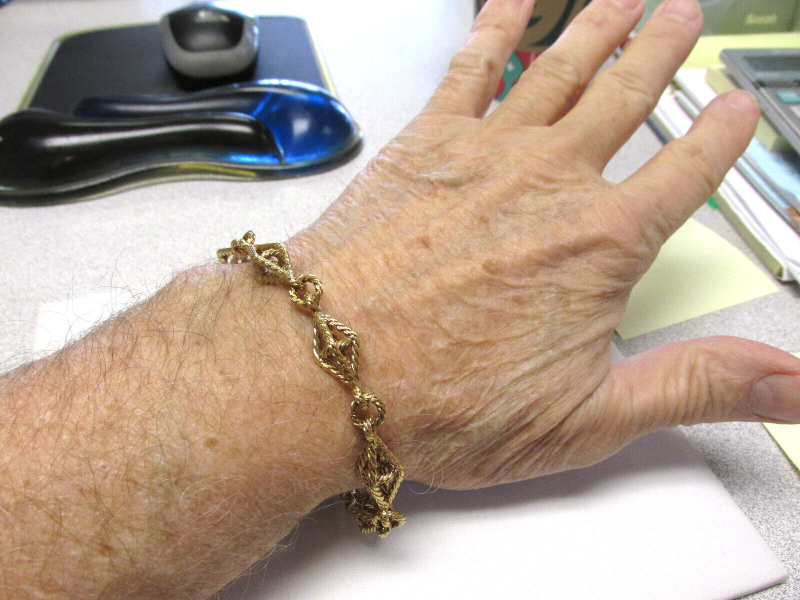 Unique Heavy Duty 18k Gold Chain Link Bracelet 8.25 inch Italy MAKE OFFER