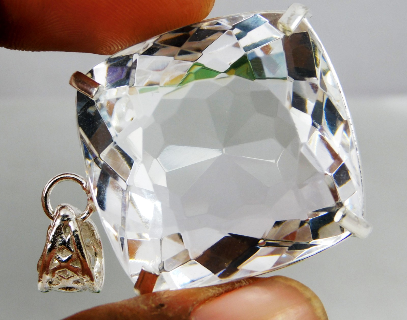 Certified 130.80 Ct Natural White/Colorless Topaz Cushion Cut Pendant Gemstone