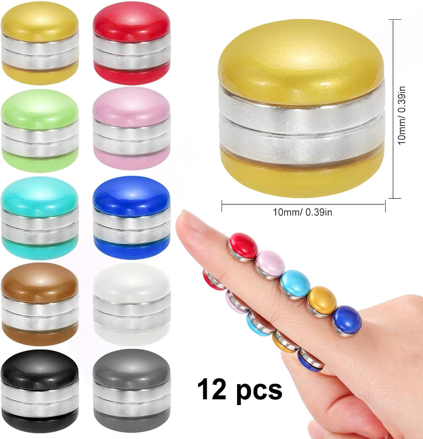 12 Pairs Hijab Magnets, Strong Hijab Pins for Women, Multi-Use Pinless Hijab Mag
