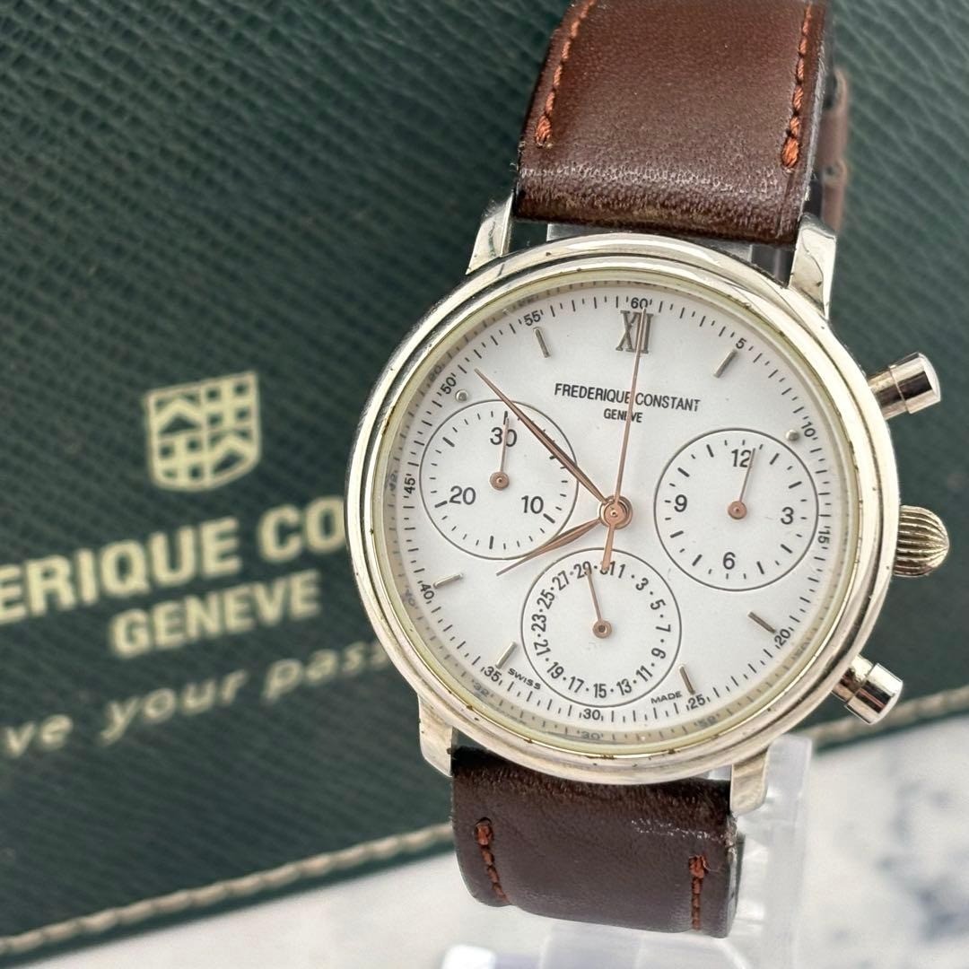 FREDERIQUE Constant Quartz Chronograph Watch 35mm Wrist 17cm/6.7in Working