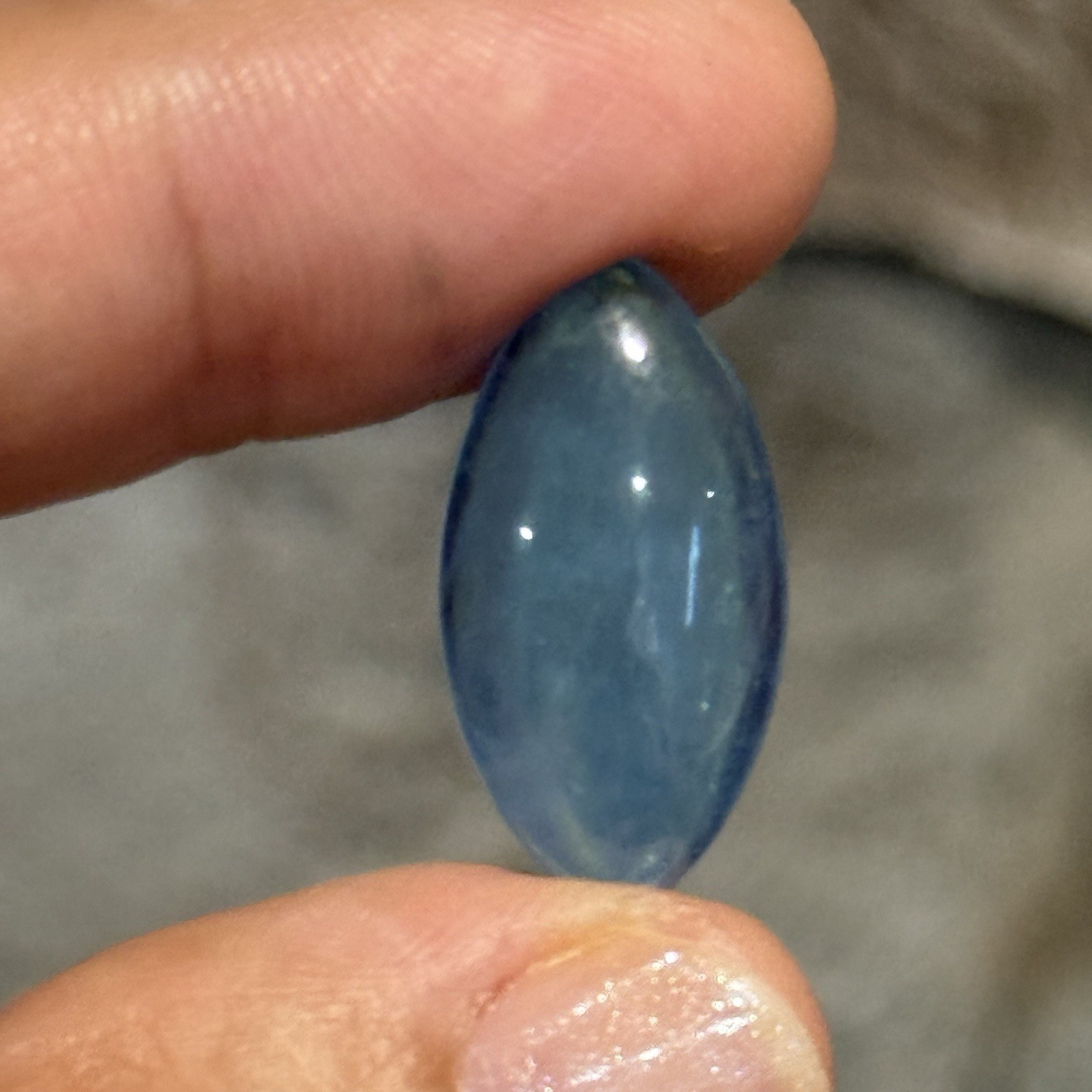 9.6ct 22.6x12x5.4mm Blue Stabilized Aquamarine Smooth Marquis Cabochon Gem