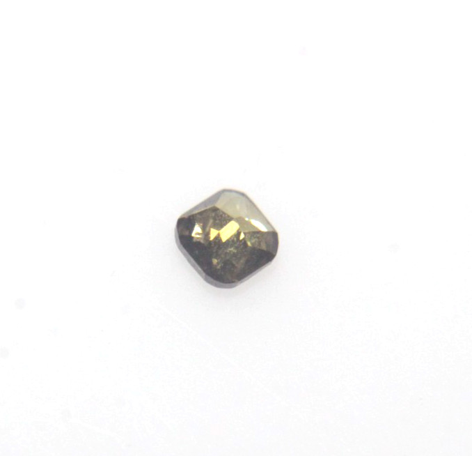 0.11Cts Cushion Shape Fancy Yellow Color Rose Cut Diamond 2.56×2.51×1.85 MM