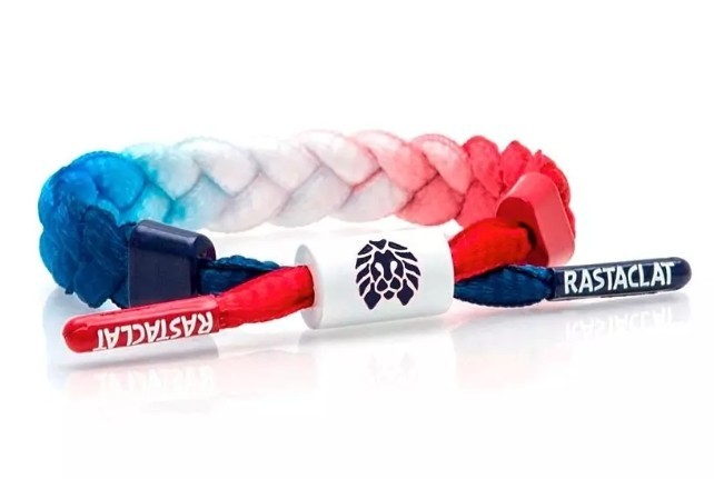 RASTACLAT Red White Blue USA Ombre Shoelace Bracelet