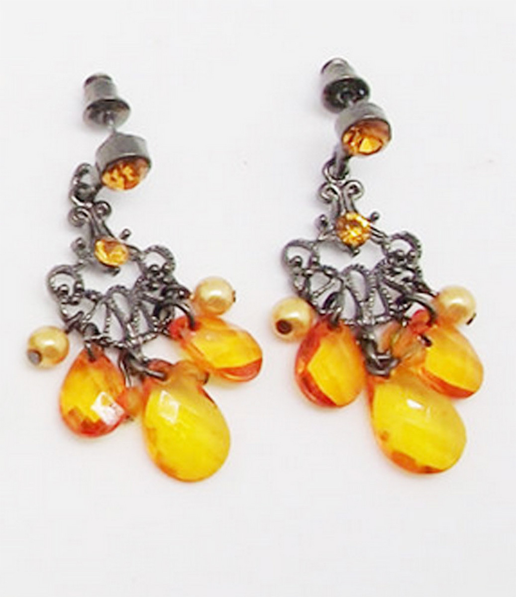 1.75 in PINK BLUE GREEN GOLD CRYSTAL ACRYLIC DROP SILVER BUTTERFLY EARRINGS NEW