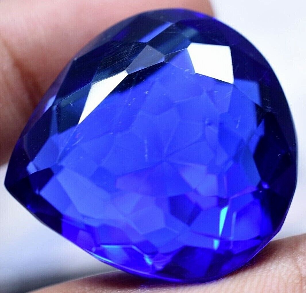 Lab Created 80.85 Ct Violet Blue Tanzanite GGL Certified Sparkling AAA+ Gem