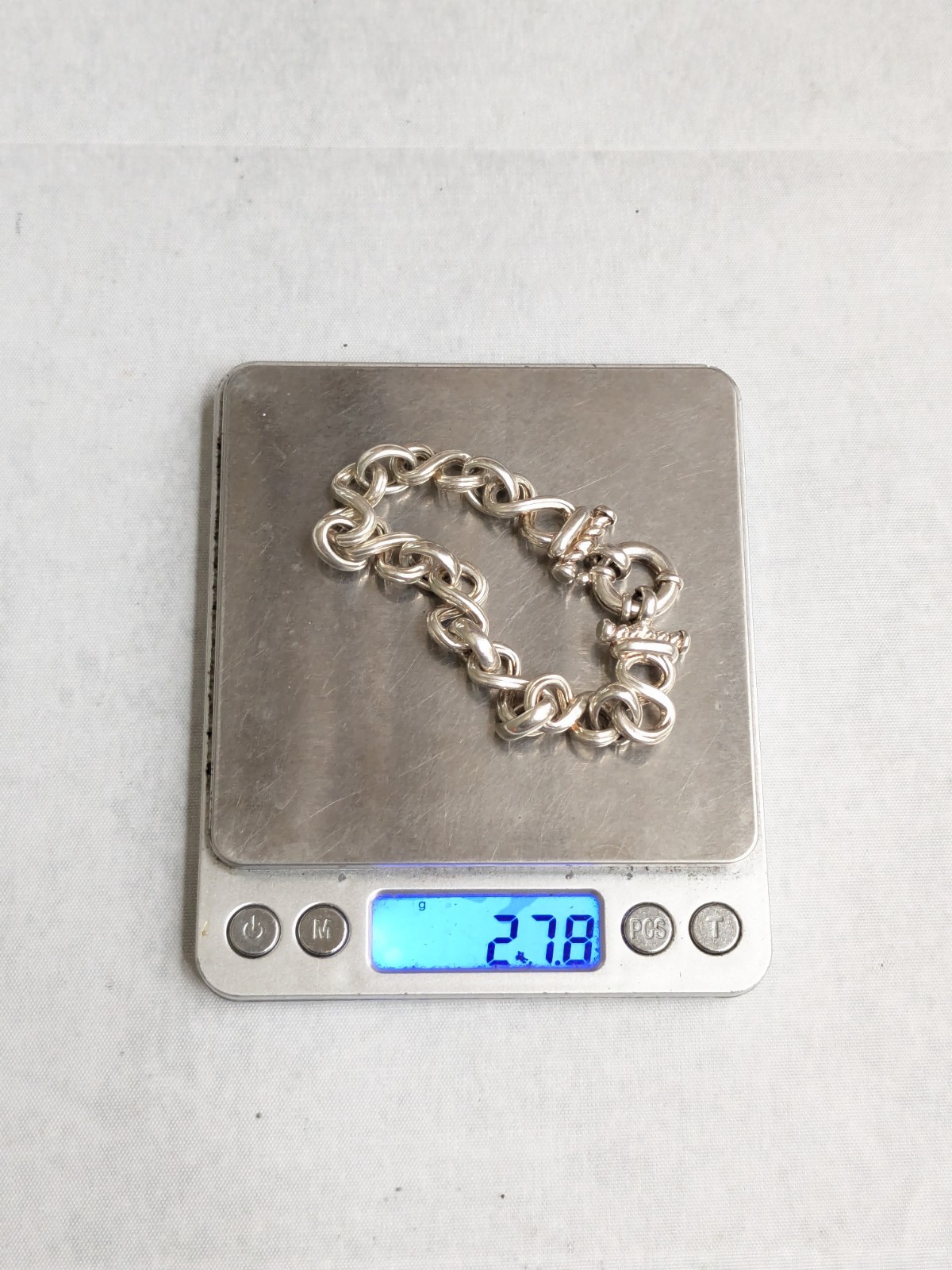 Vintage Sterling Silver Bracelet Infinity Bowtie Hollow Puffy 7″