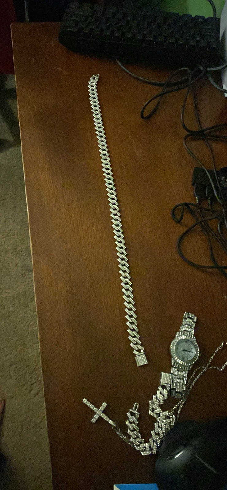 Iced out hip hop chain mossiante 20 inches length