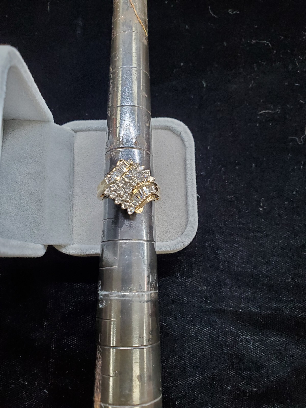Ladies Diamond Cluster. 14 Karat Yellow Gold. Approx 1 Carat T.W Diamonds….