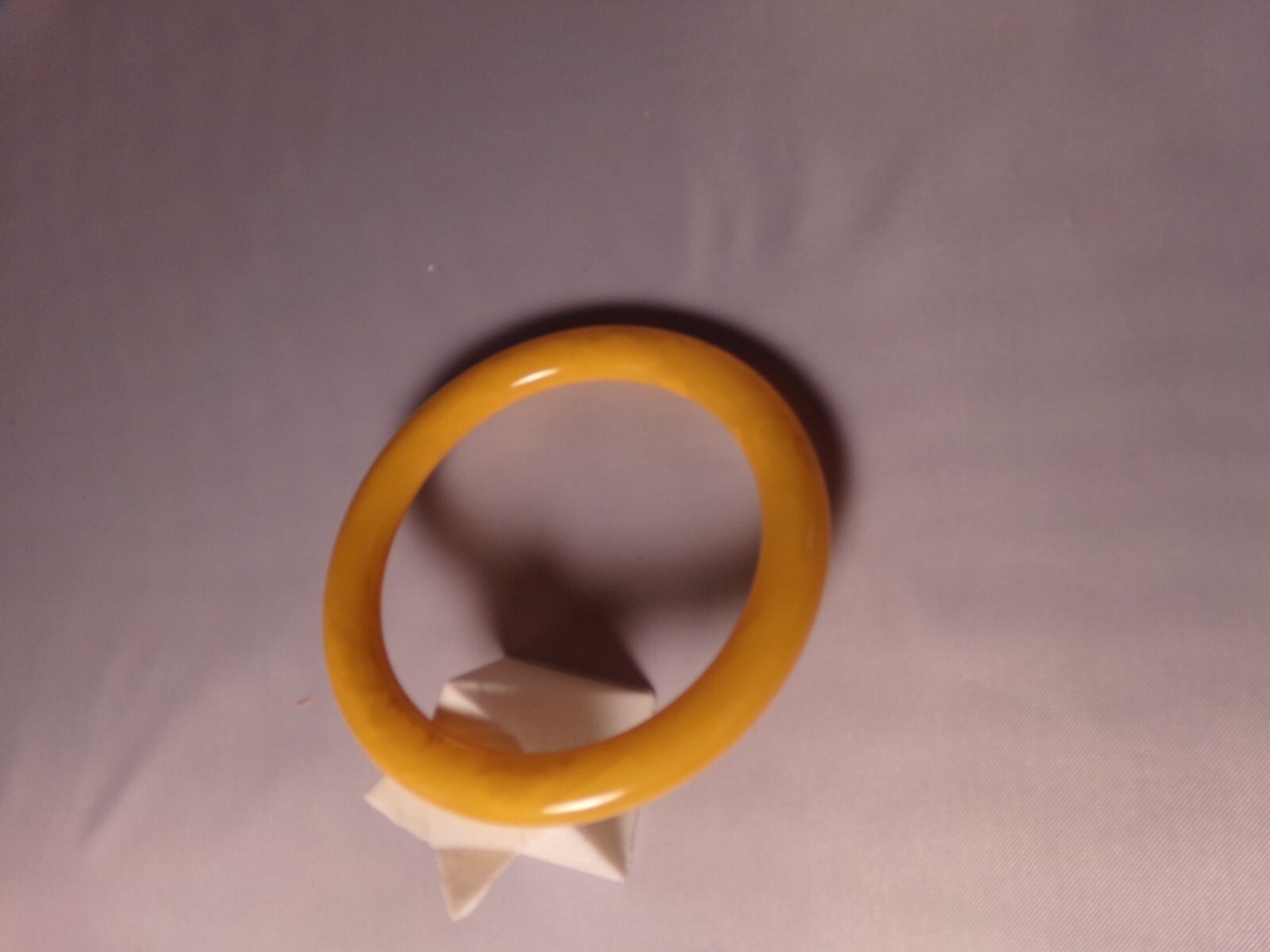 Vintage Mustard Yellow & White Marbled Plastic Bangle Bracelet