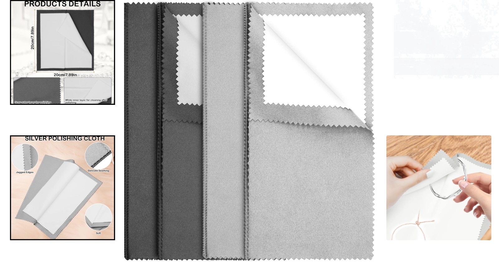 4Pcs Microfiber Jewelry Cleaner Cloths – Gentle, Effective, and Reusable