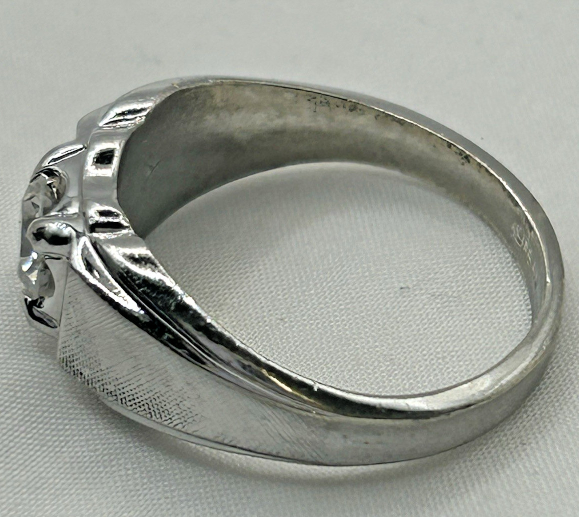 Men’s Lind Sterling Silver Solitaire CZ Ring 1.25 Carat Size 12.5