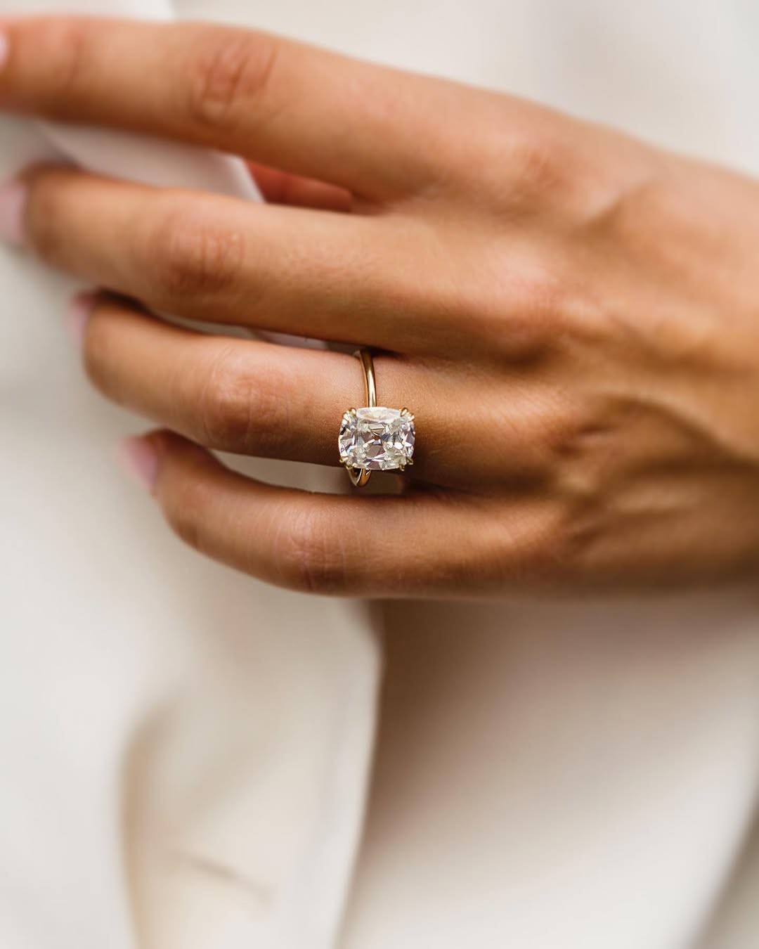 4.55 CT Old Mine Elongated Cushion Cut Moissanite Engagement Ring, Proposal Ring