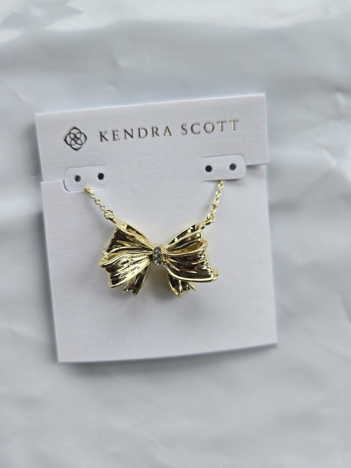 Kendra Scott Gold Bow Short Pendant Necklace