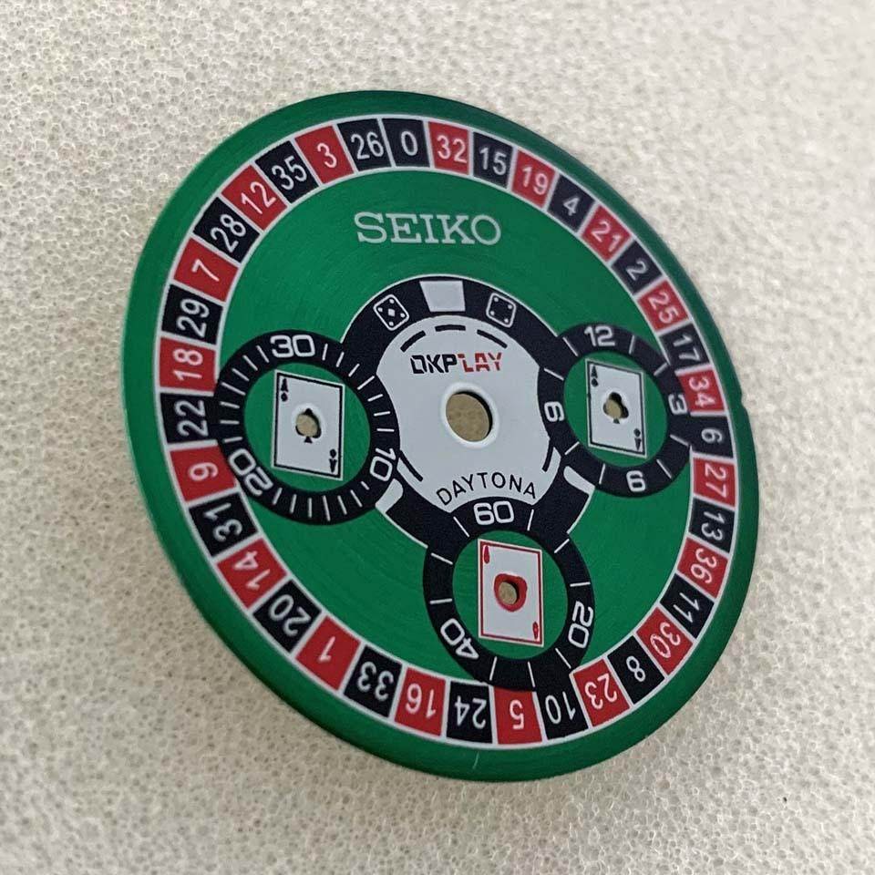 29.5mm multi-functional Watch Dial Green Luminous for VK63 Movement Accessories