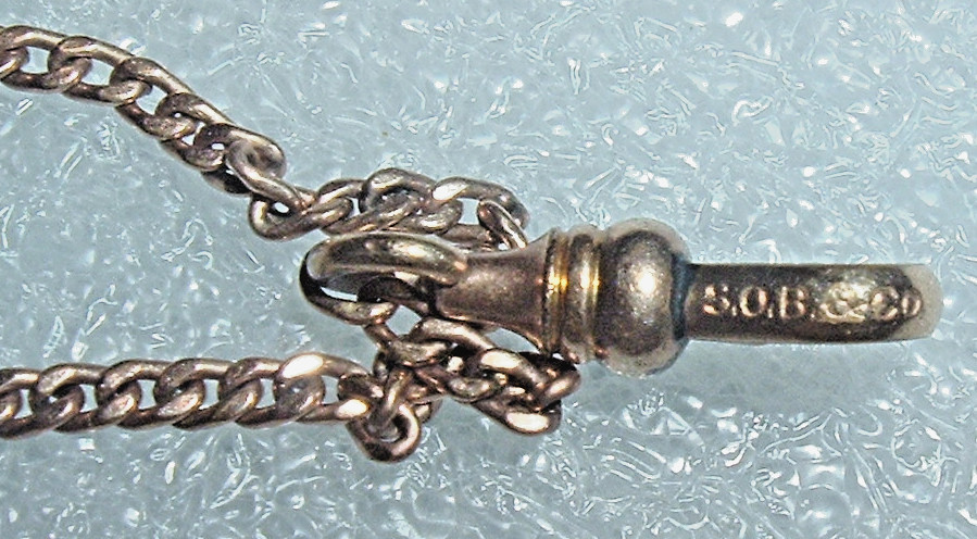 S.O.B. 12K GF Pocket Watch CHATELAINE CHAIN Seed PEARLS Fire OPAL 48″ 13.5grs