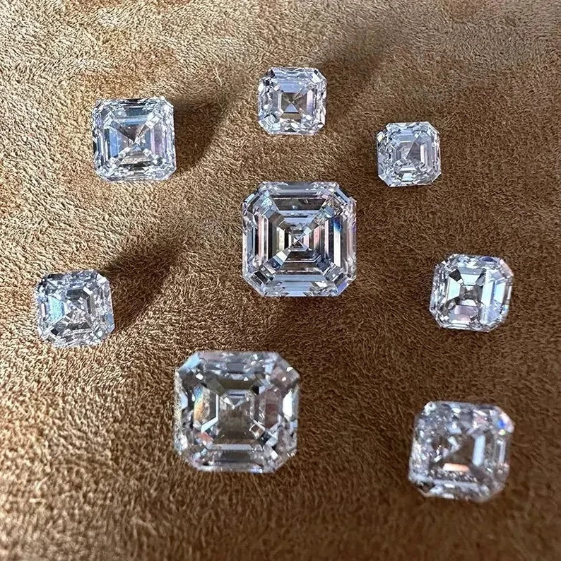 3.75 CT Natural White Diamond 9 mm 1 Pcs Asscher Cut VVS1 D Grade Certified C20
