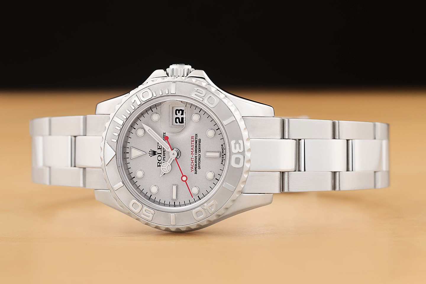 2007 CARD ROLEX LADIES YACHT-MASTER 169622 29MM PLATINUM STEEL WATCH