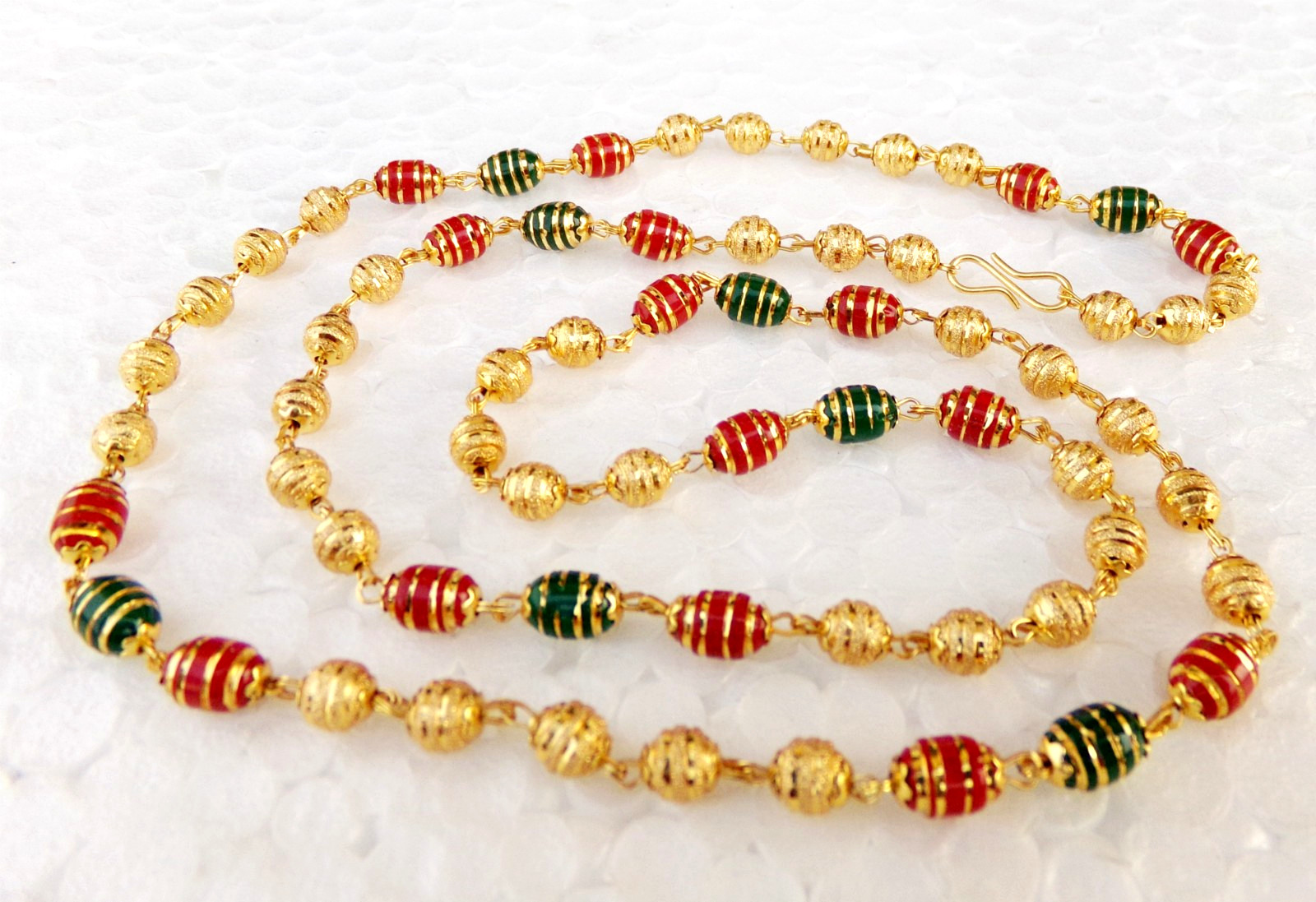 Indian Fashion Jewelry Ethnic Gold Plated Long Necklace Light Chain Mala 24″ pp8