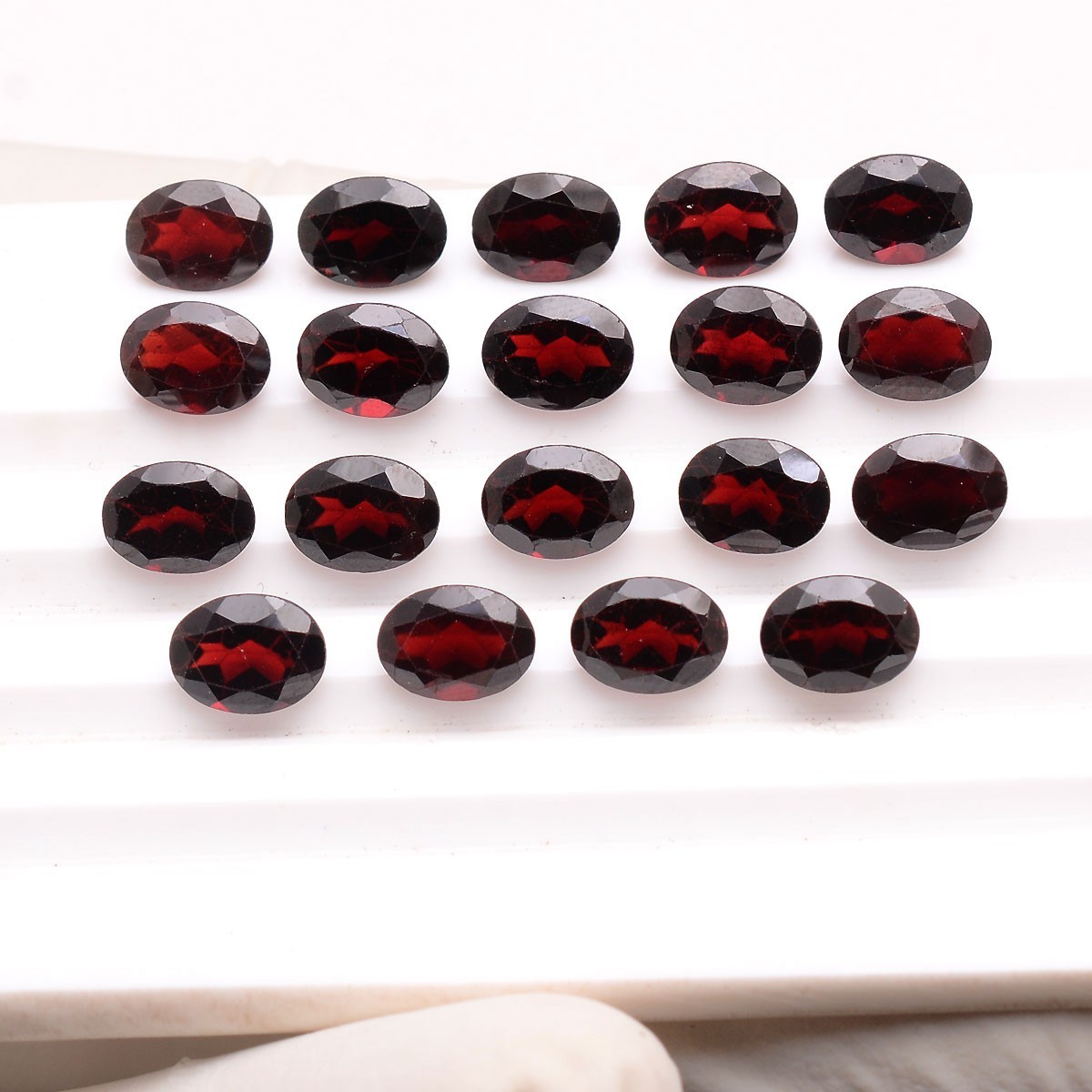 19 Pcs Natural Hessonite Garnet Top Grade 8x6mm Oval Cut Untreated Gemstones Lot