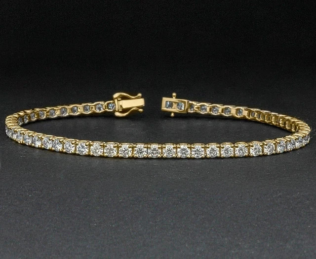 5Ct Round Cut Lab-Created Diamond Women’s Tennis Bracelet 14K Yellow Gold Plated