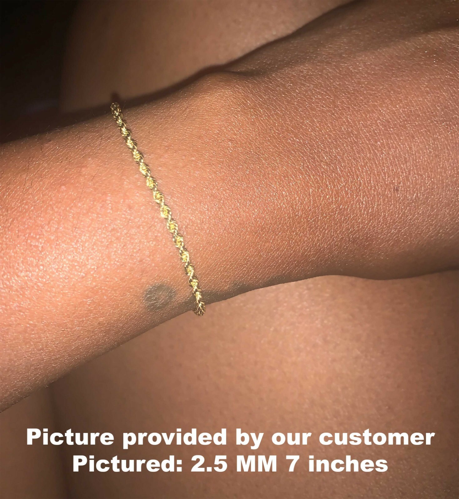Solid 14K Yellow Gold Diamond Cut Rope Bracelet, 7″ 8″ Inches