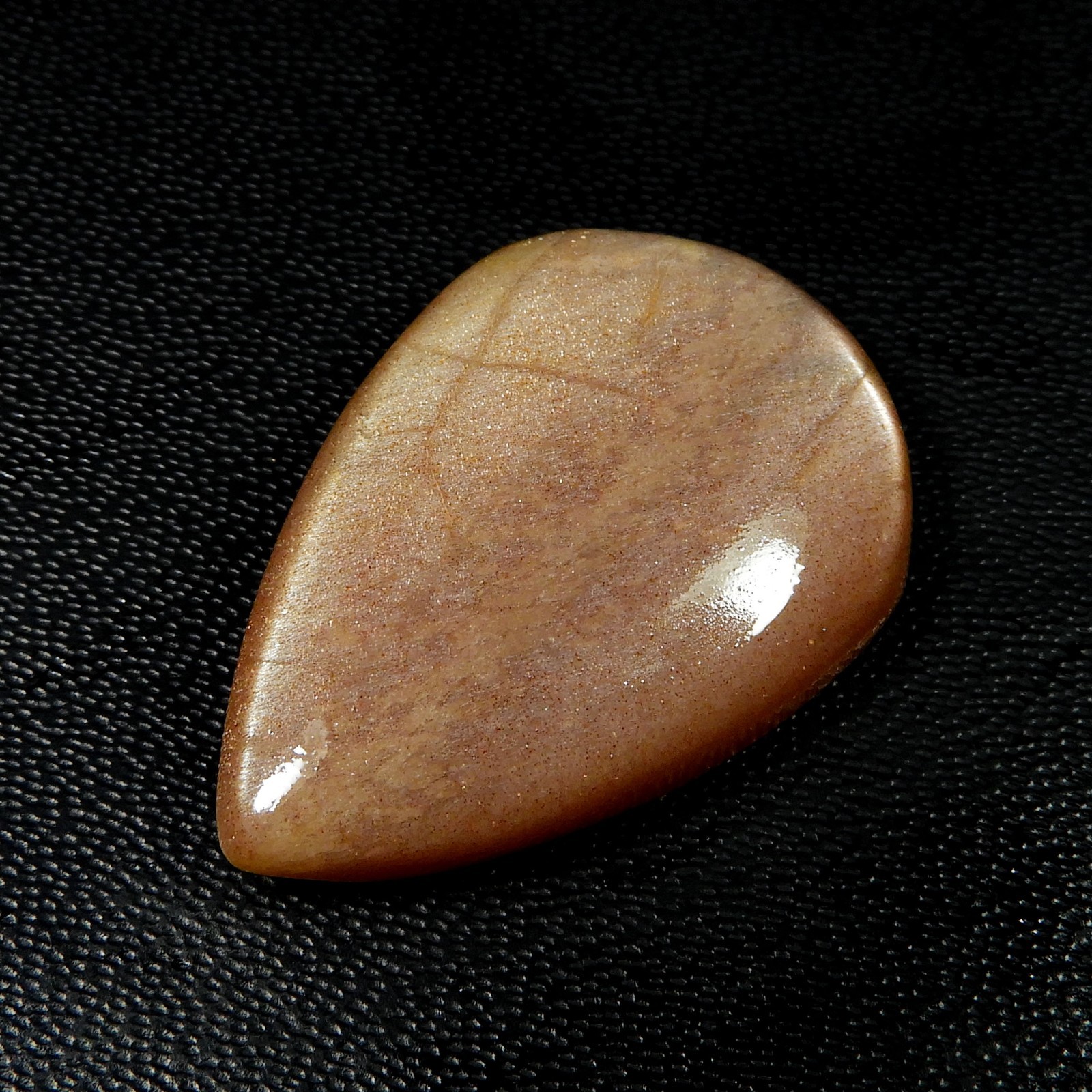 Natural Peach Moonstone Flashy Cabochon Pear Shape Gemstone Loose 35 Cts MN-04