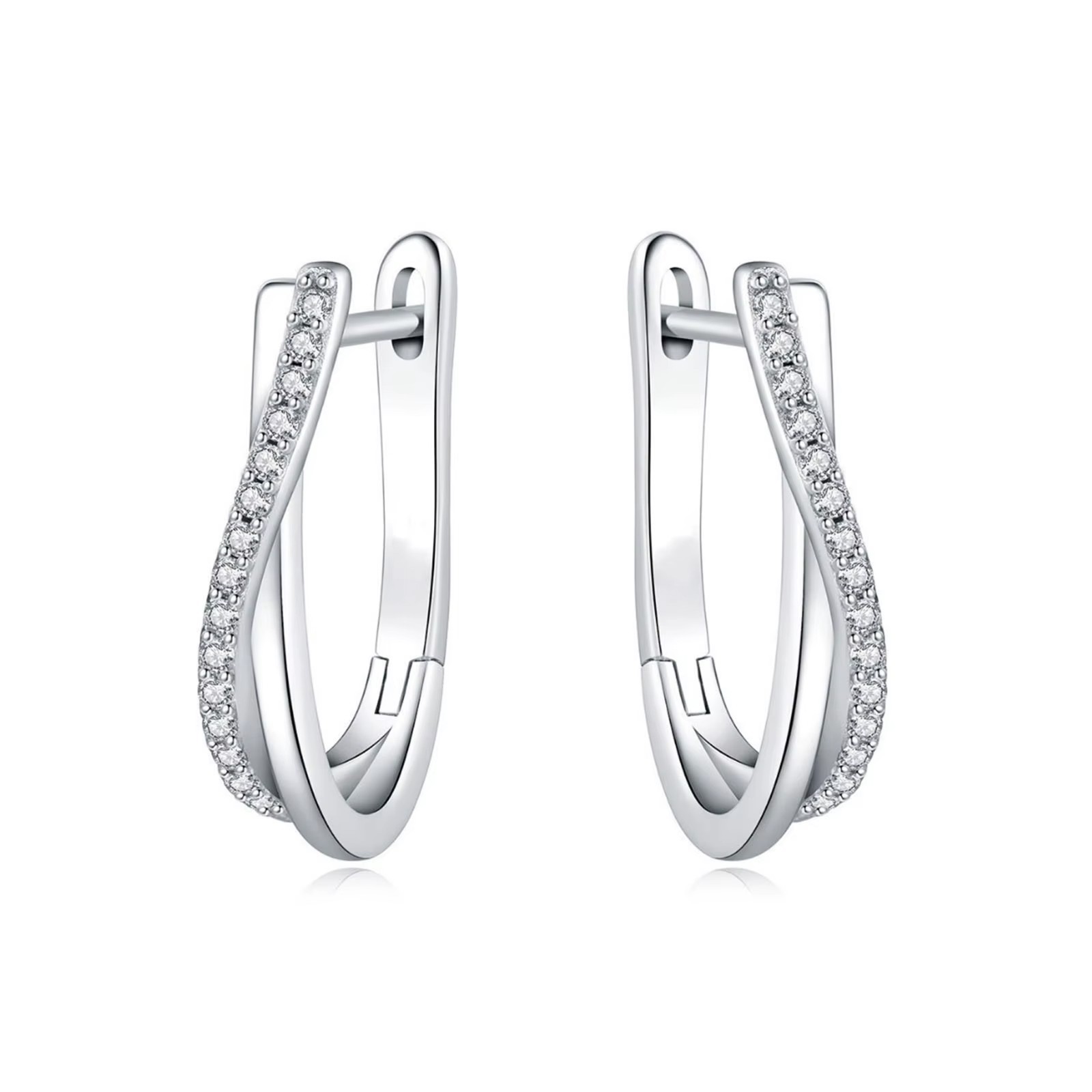 925 Silver Star Twisted Line Earrings Jewelry Versatile Hoop Earrings For Women