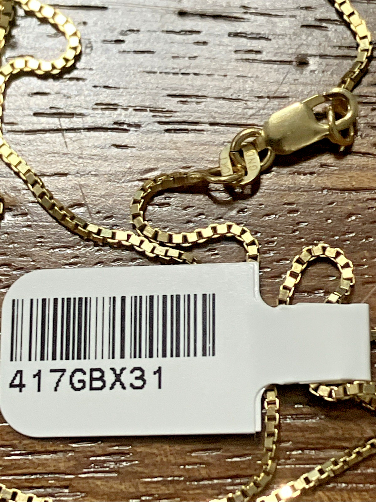 10kt Real Solid Gold Box Chain 3.1grams 20” 10K GND Brand New with Retail Tag
