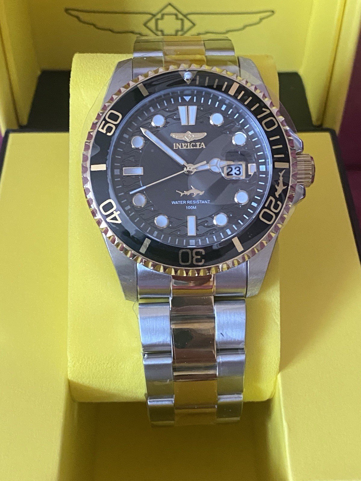 Brand New Invicta Pro Diver Currentwave Men’s Watch 43mm Steel Gold (30023) New