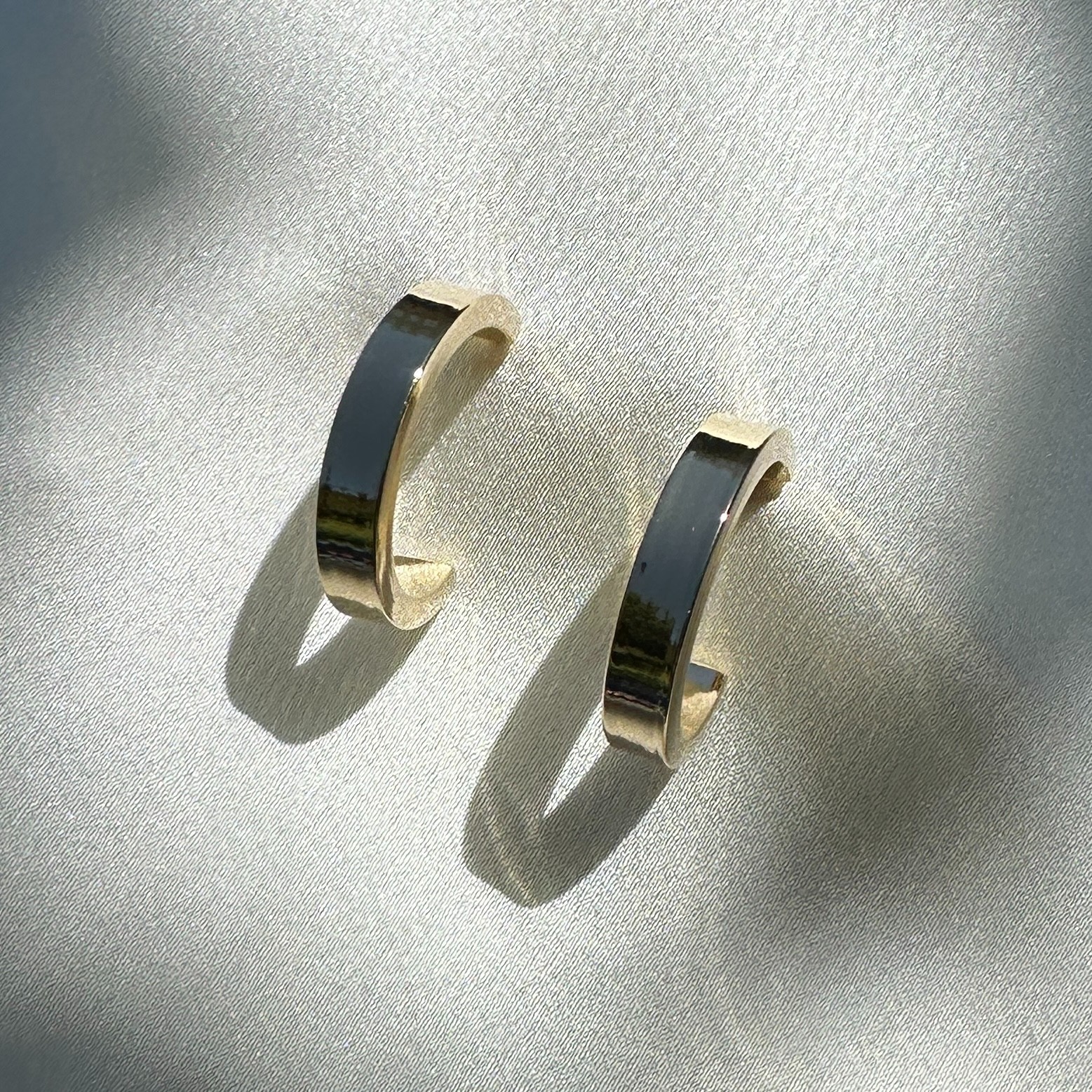 18K Gold Filled Sleek Semi Hoop Earrings