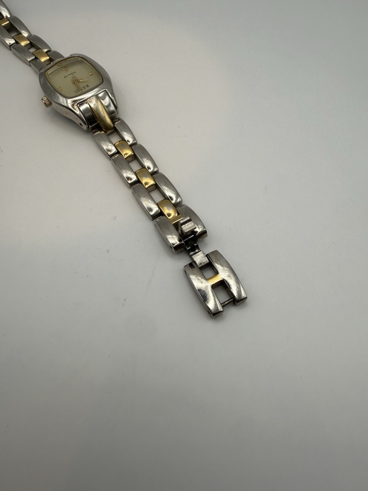 Relic Folio Women’s Quartz Analog Two-Tone Silver/Gold Bracelet Gold Dial
